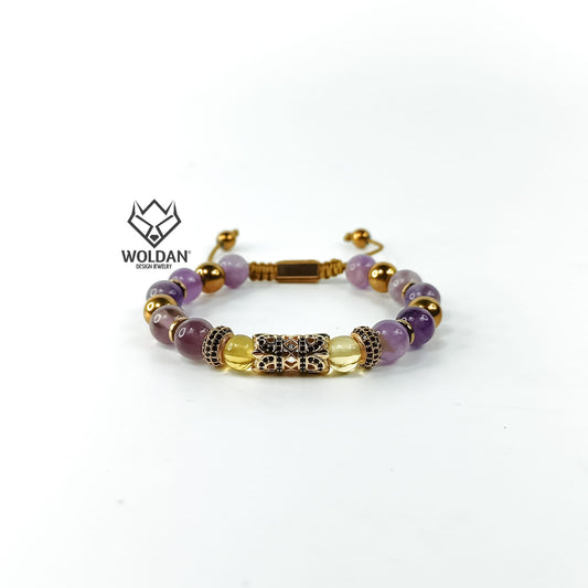 Pulsera de Amatista con ÁMBAR