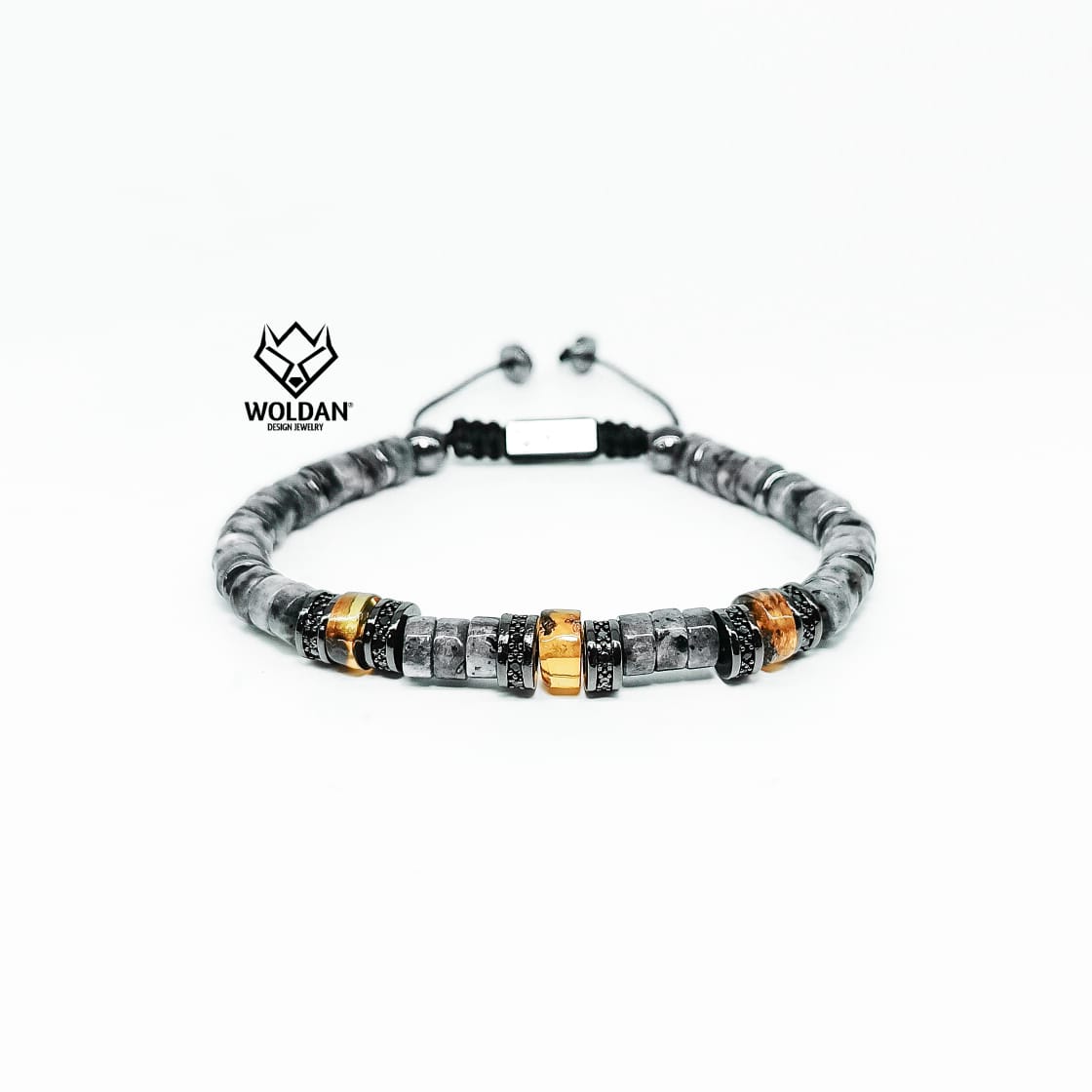 Pulsera Puka Labradorita Gris