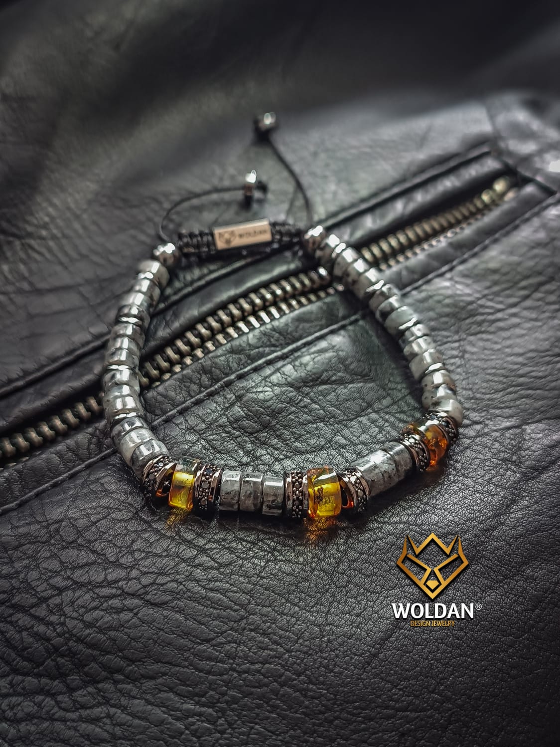 Pulsera Puka Labradorita Gris