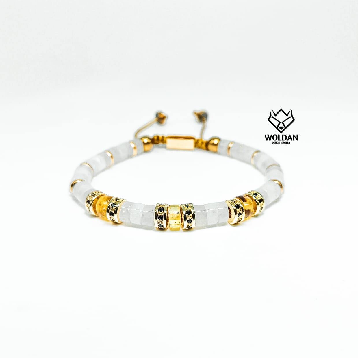 Pulsera Puka Jade Blanco