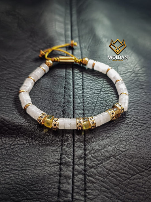 Pulsera Puka Jade Blanco