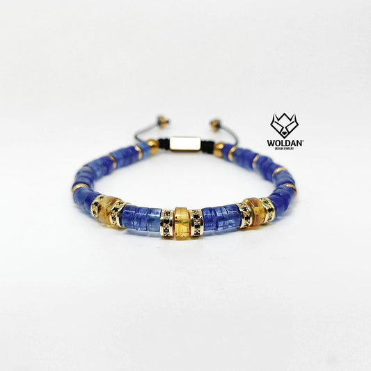 Pulsera Puka Aguamarina