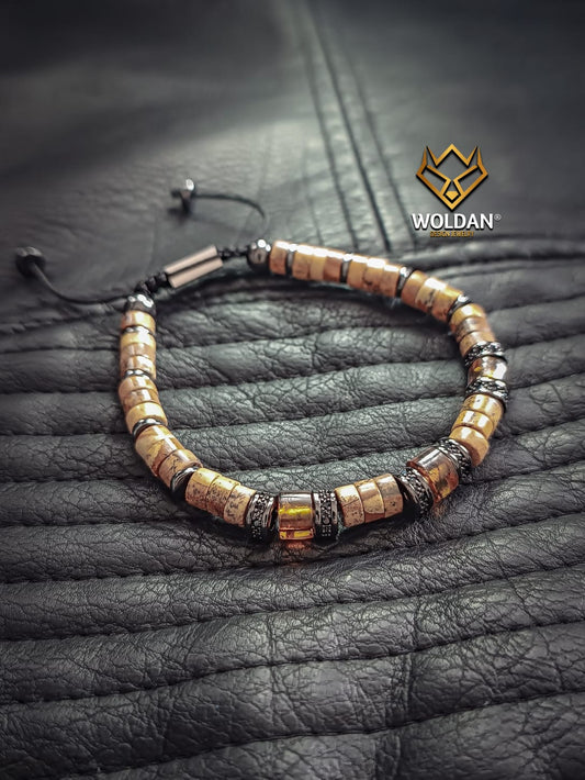 Pulsera Puka Jaspe café