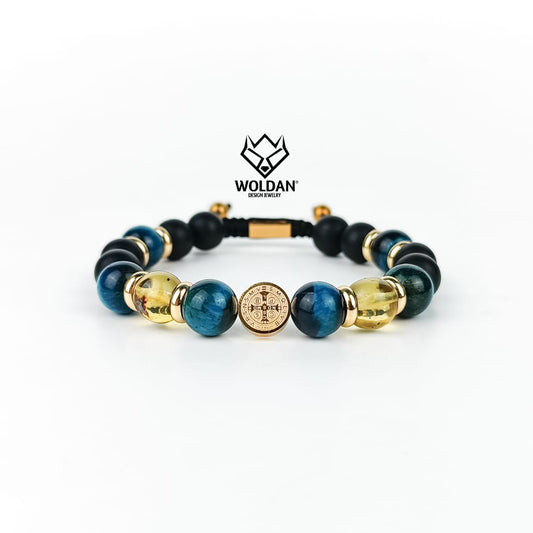 SAN BENITO PULSERA AZUL CON ÁMBAR