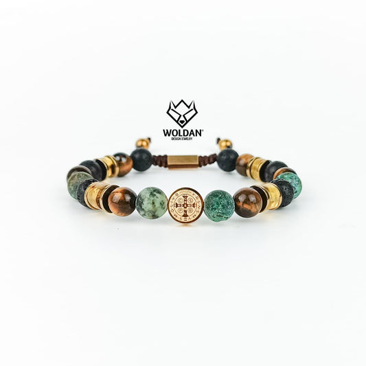 SAN BENITO PULSERA ÁGATA AFRICANA CON ÁMBAR