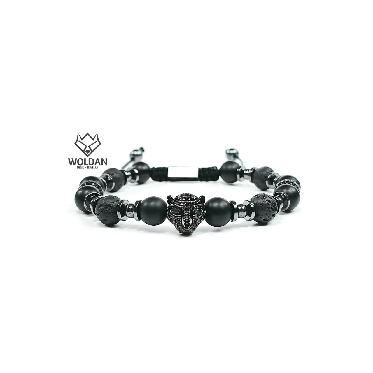 Pulsera negra felino