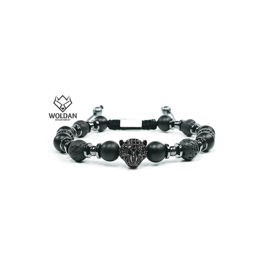 Pulsera negra felino