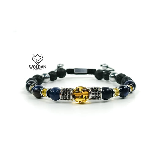 Pulsera ámbar central deluxe
