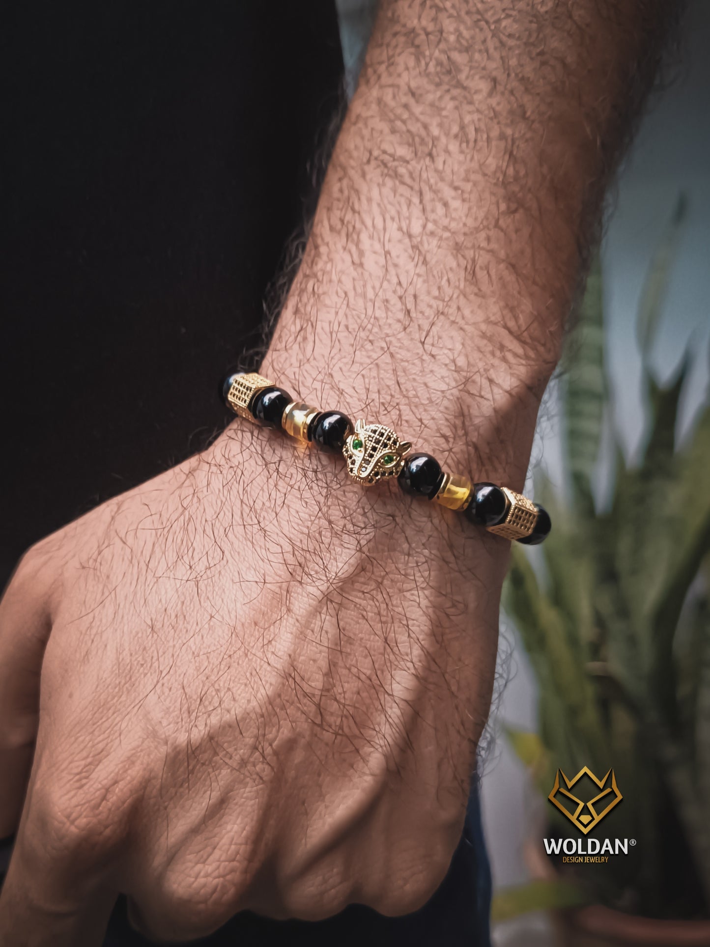 Pulsera Black Felino/ ÁMBAR
