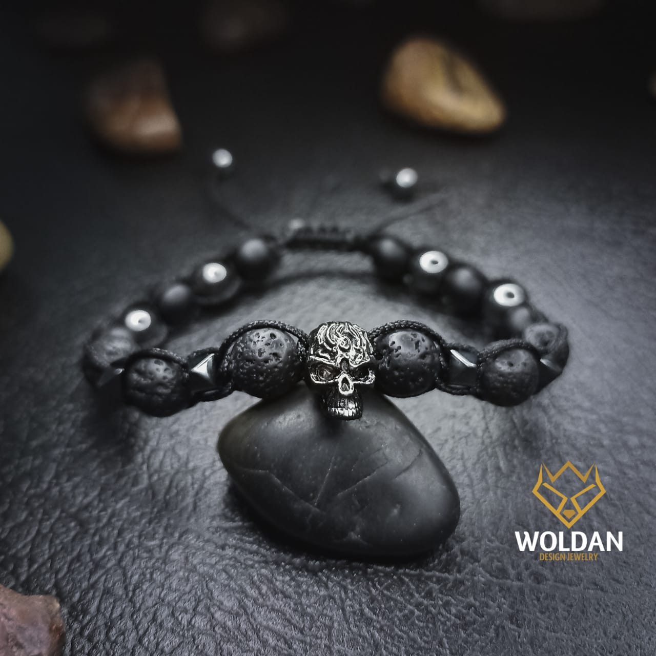 Pulsera Negra Calavera