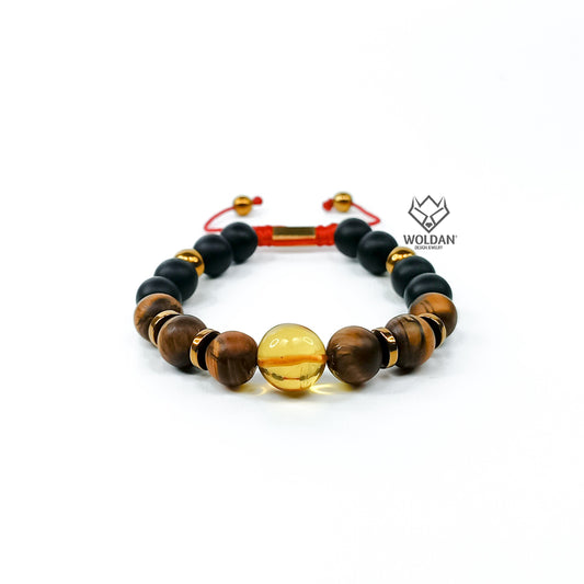 Pulsera ÁMBAR Y OJO DE TIGRE