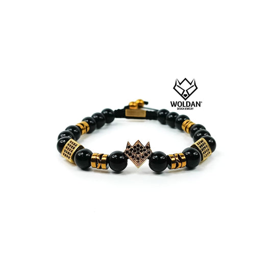 Pulsera WOLF negra-Insignia WOLDAN