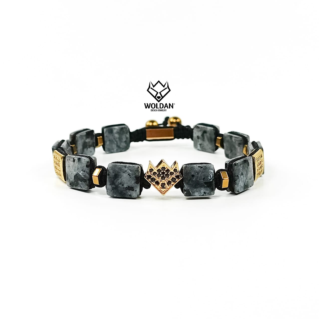 WOLF PULSERA SHAMBALLA LABRADORITA