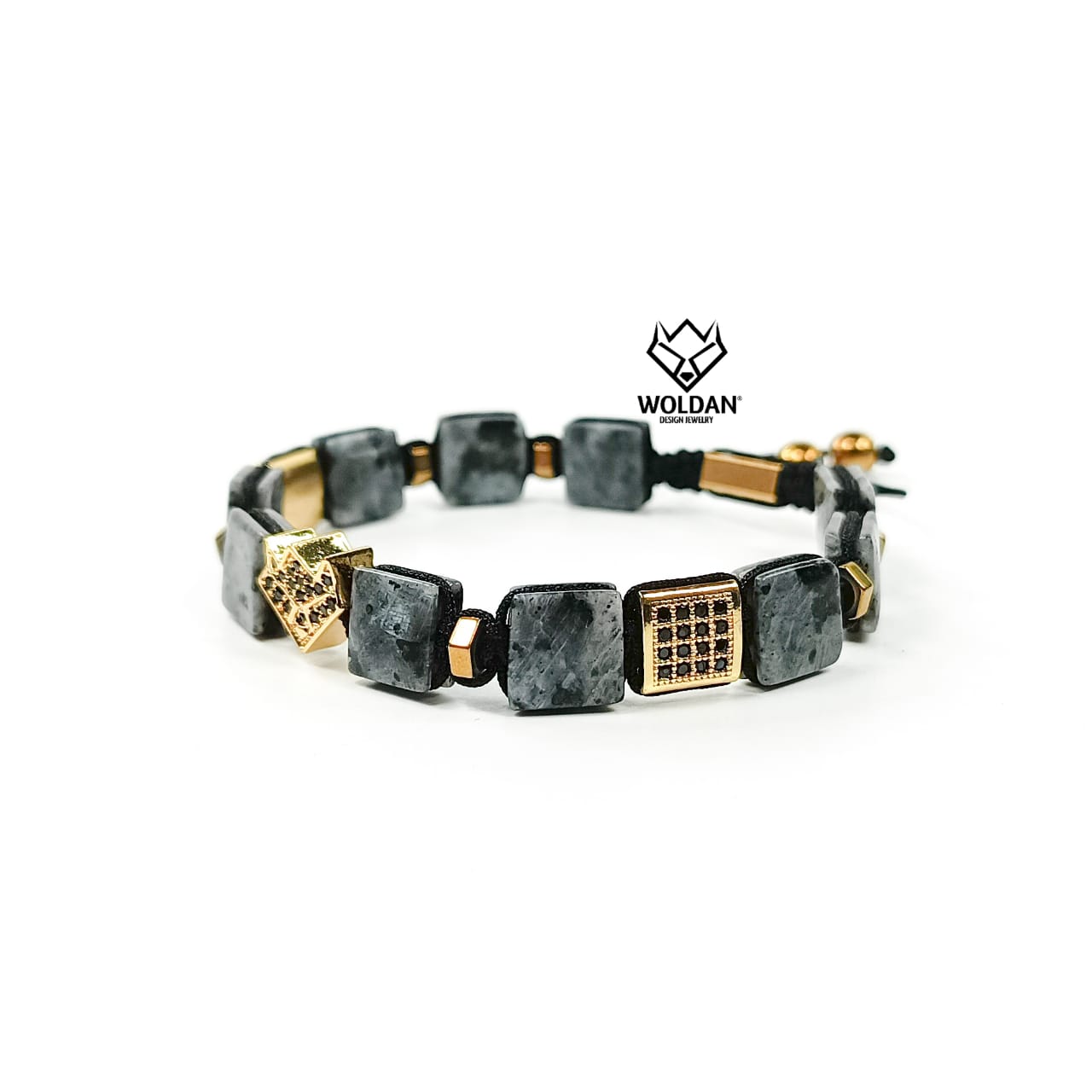 WOLF PULSERA SHAMBALLA LABRADORITA