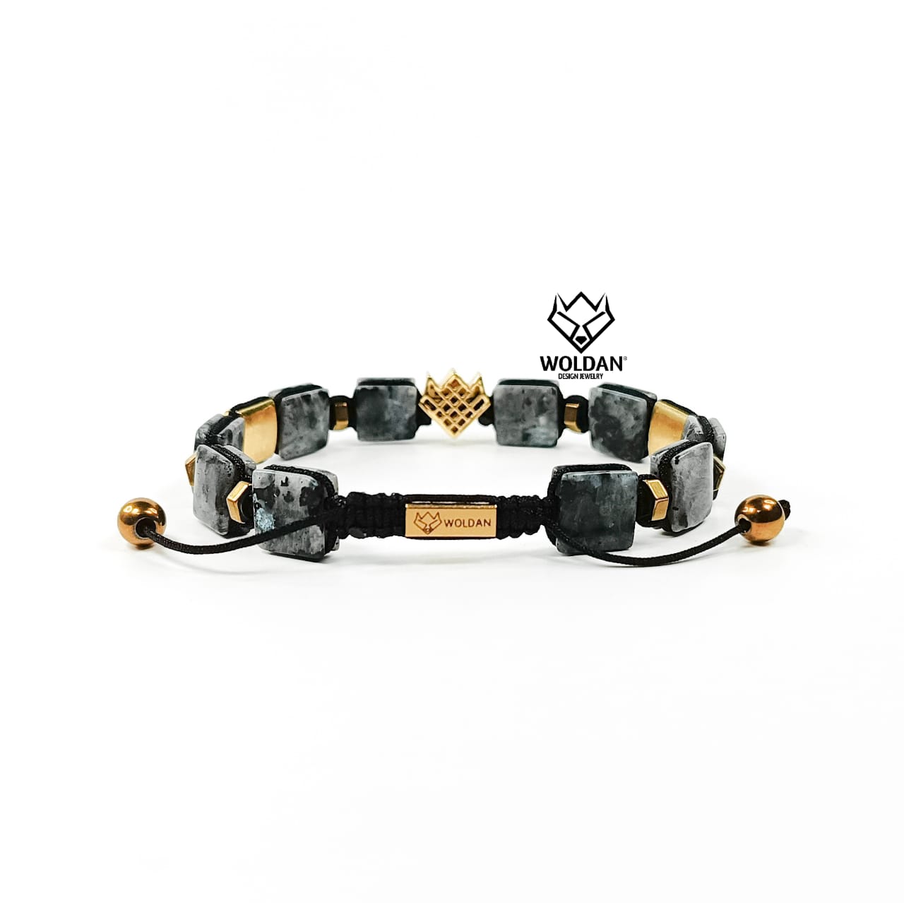 WOLF PULSERA SHAMBALLA LABRADORITA