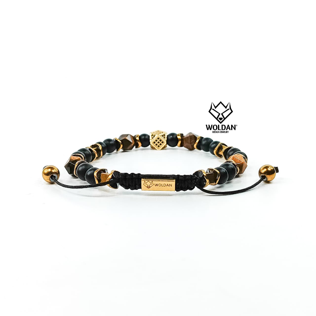Pulsera CUBO-Ojo de tigre hexagonal
