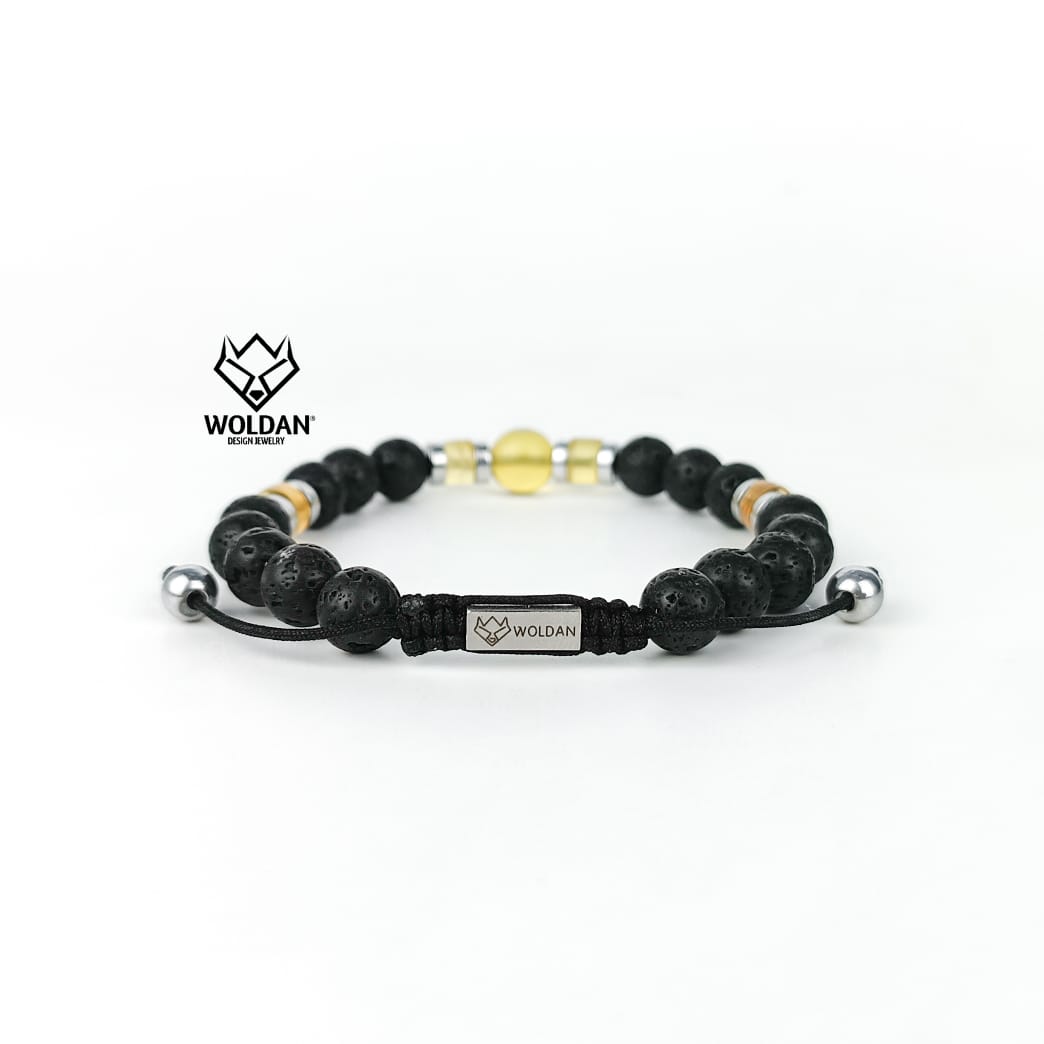 Pulsera LAVA y ámbar