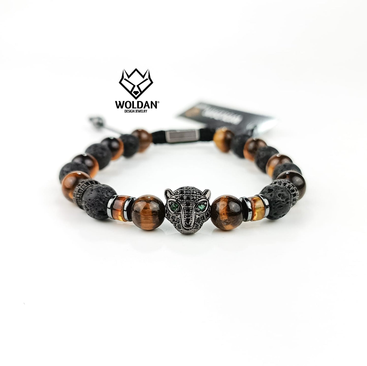 Jaguar Negro Pulsera Café