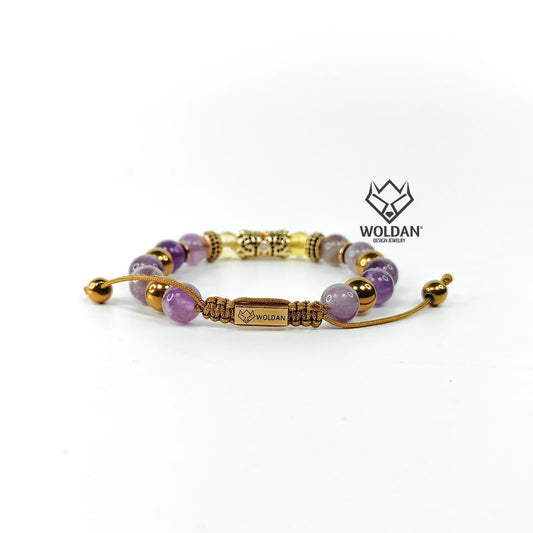 Pulsera de Amatista con ÁMBAR