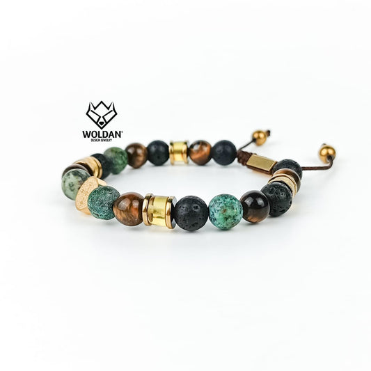 SAN BENITO PULSERA ÁGATA AFRICANA CON ÁMBAR