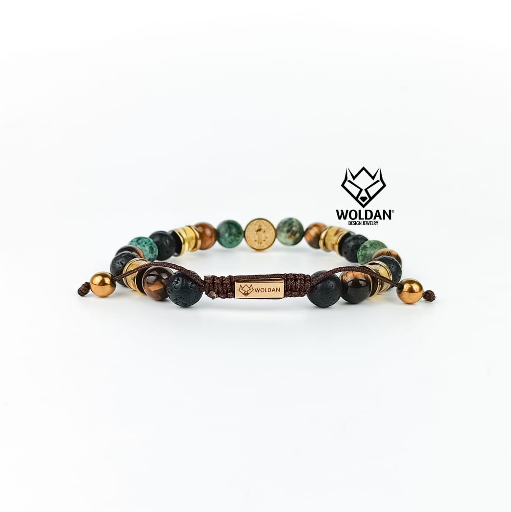 SAN BENITO PULSERA ÁGATA AFRICANA CON ÁMBAR