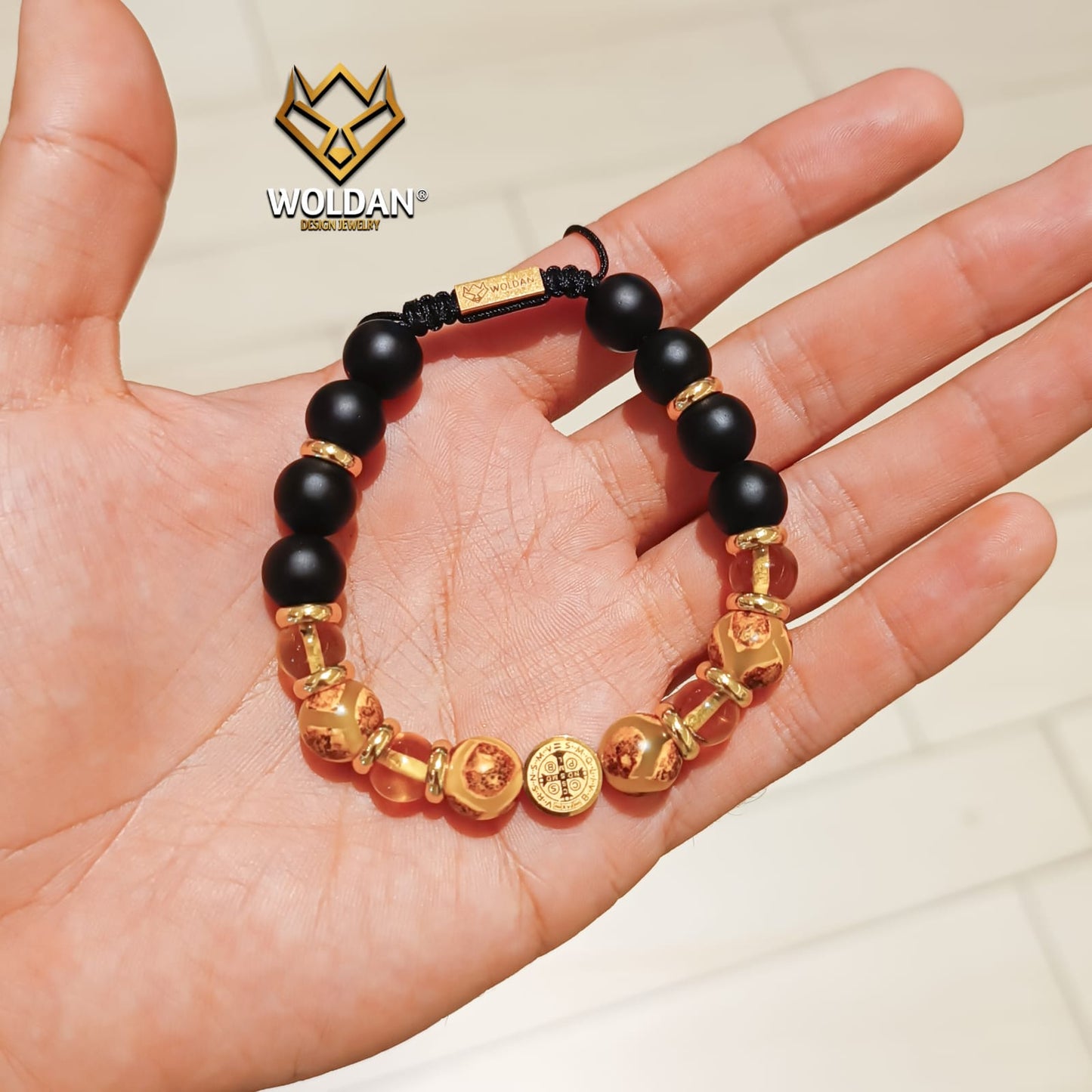 PULSERA SAN BENITO ÁGATA MADERA