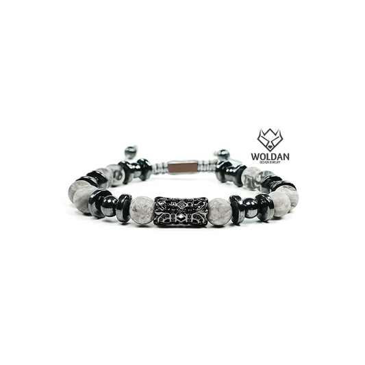 Pulsera de jaspe gris