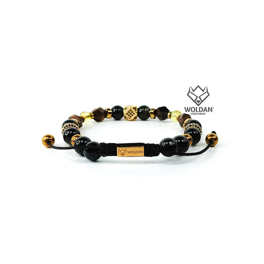 Pulsera CUBO ojo de tigre hexagonal