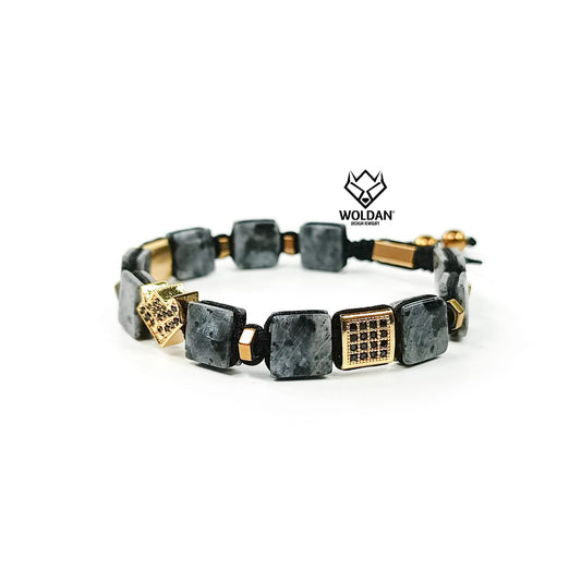 WOLF PULSERA SHAMBALLA LABRADORITA