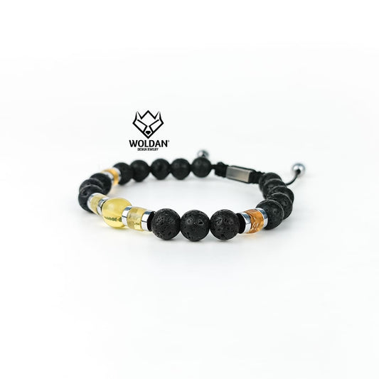 Pulsera LAVA y ámbar
