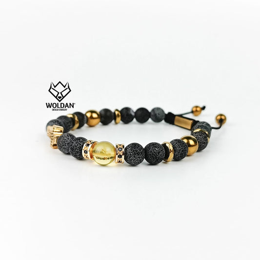 Pulsera dije de cruz con zirconias, color gris