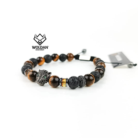 Jaguar Negro Pulsera Café